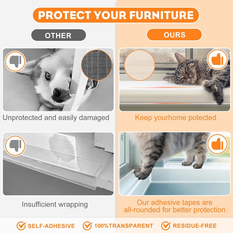 Window Sill Protector (4Inch x 16.5Ft) Cuttable Window Sill Protector,Door