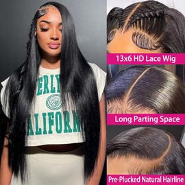 BELE 24 Inch 13x6 Lace Front Wigs Human Hair 180% Density Straight Skinlike Real HD Lace Front Wigs Human Hair 14A Glueless Wigs Human Hair Pre Plucked 13x6 Straight HD Lace Frontal Wigs for Women