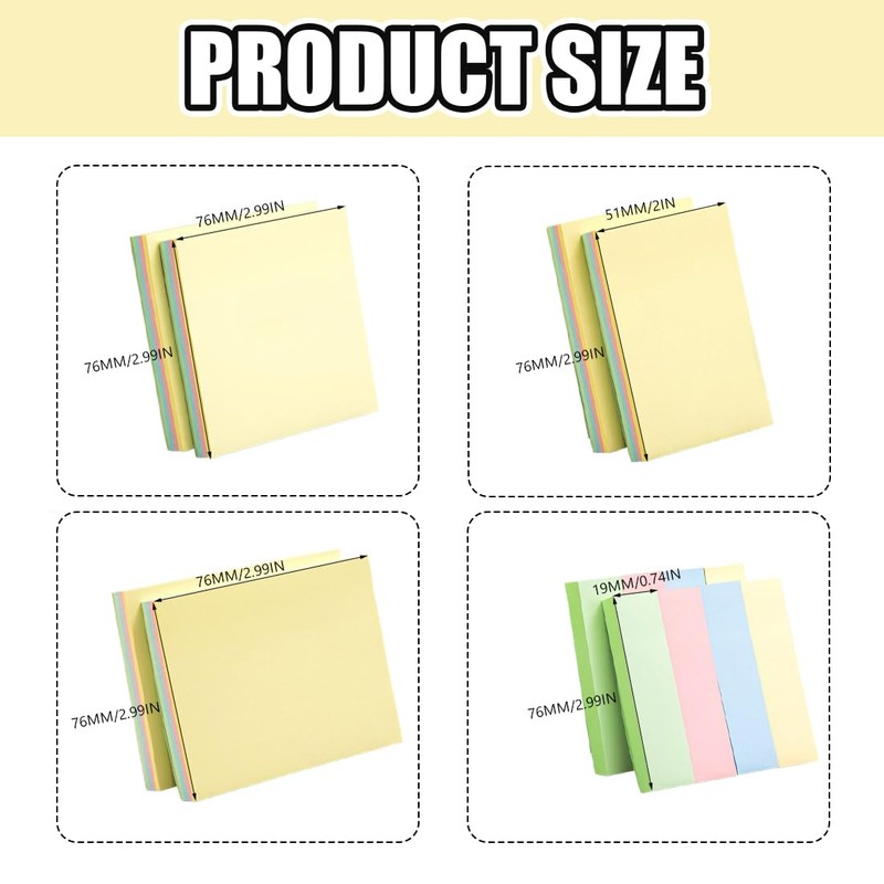 Sticky Notes, Sticky Notes for Writing, Easy to Write on,