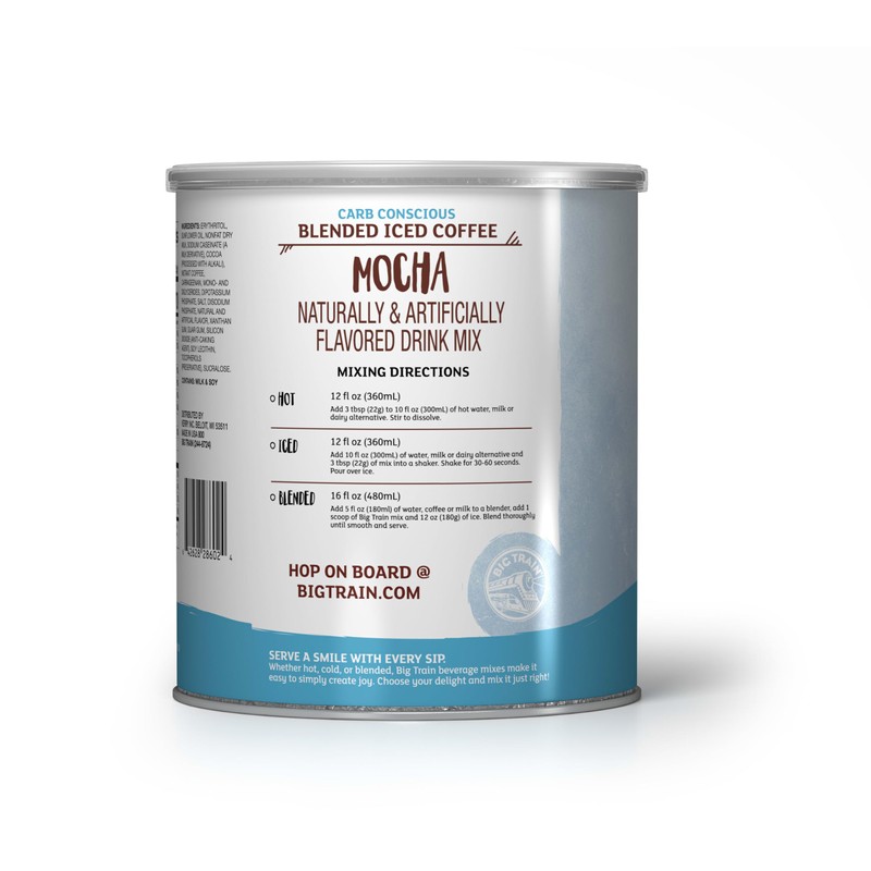 Big Train Low Carb Mocha Blended Ice Coffee Beverage Mix,