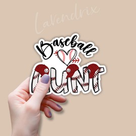 (3pcs) Baseball Aunt Sticker Funny Sarcastic Quotes Inspirational Phrase Baseball Sport Lovers Vinyl Decal Stickers for Tumbler Laptop Kindle Water Bottles Tablet Books Phone - Size 3x2.5