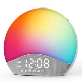 EASYERA Sunrise Alarm Clock Sound Machine, Upgraded Backlit Buttons, 26 Soothing Sounds, White Noise Machine Night Light, Bluetooth Speaker Wake Up Light for Bedroom, Heavy Sleeper, Adults, Kids