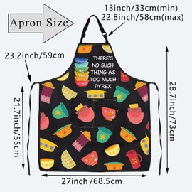 BDPWSS Pyrex Lover Gift There's No Such Thing As Too Much Pyrex Apron With Pockets Pyrex Collectors Gift Pyrex Fans Gift (Much Pyrex AP)