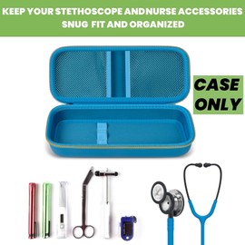 Stethoscope Case Compatible with 3M Littmann Classic III Monitoring/Lightweight II S.E/Cardiology IV Diagnostic/MDF Acoustica Stethoscopes, Extra Pocket for Doctor & Nurse Accessories - Sky Blue