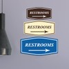 Fancy Restrooms Right Arrow Sign (Black) - Large 1 Pack