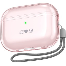 NIUTRENDZ AirPods Pro 2 Case Clear 2022 Soft TPU Protective Cover with Lanyard [Front LED Visible] [Support Wireless Charging] Compatible with AirPods Pro 2nd Generation