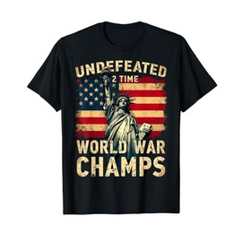 Two Time Undefeated World War Champs Veteran Day USA Map Tee T-Shirt