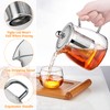 Glass Teapot with Stainless Steel Infuser, Borosilicate Tea Kettle, Clear