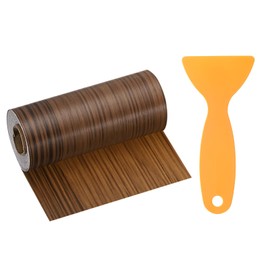 QUARKZMAN Wood Grain Repair Tape 4.7 Zoll x 33ft Selbstklebendes Holzreparatur-Patchband Simuliertes Holzbodenband mit Kunststoffschaber für Türen Fenster Möbel, Hellbraunes Holz