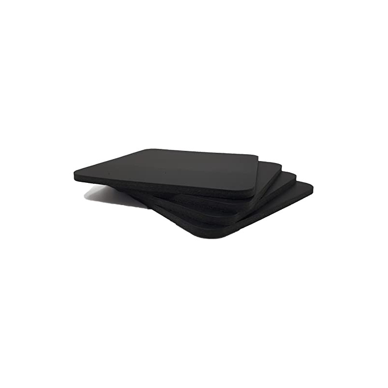 Ashford Ridge Full Grain Leather 10cm Square Coasters - Black