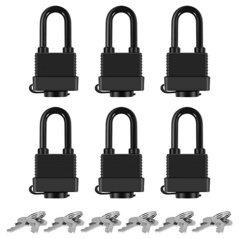 Padlocks Keyed Alike for Outdoor use, Pack of 6, Laminated
