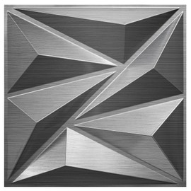 STICKGOO 33 Pack 3D Wall Panels for Interior Wall Decor, 12''x12'' Textured Accent Wall Panels, Brushed Silver Decorative Wall Panels for Living Room Bedroom Gaming Room