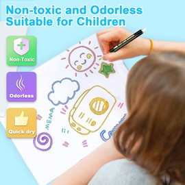 Doodle Markers,12 Colors Outline Metallic Markers Double Line Pens, Paint Permanent Marker Pens for Art, Drawing, Thank You Cards, Greeting Cards, Rock Painting