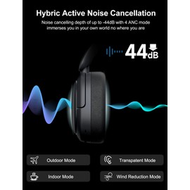 Edifier W800BT Pro -44dB Hybrid Active Noise Cancelling Headphones, Wireless Over Ear Headphones with Bluetooth 5.4, Hi-Res Audio, AI Clear Call, Custom EQ via App, Foldable Design, 253g Comfort Grey