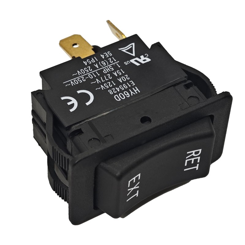 HY60D Rocker Switch - RET-EXT 20A 125VAC 4Pin Pushbutton Switch,