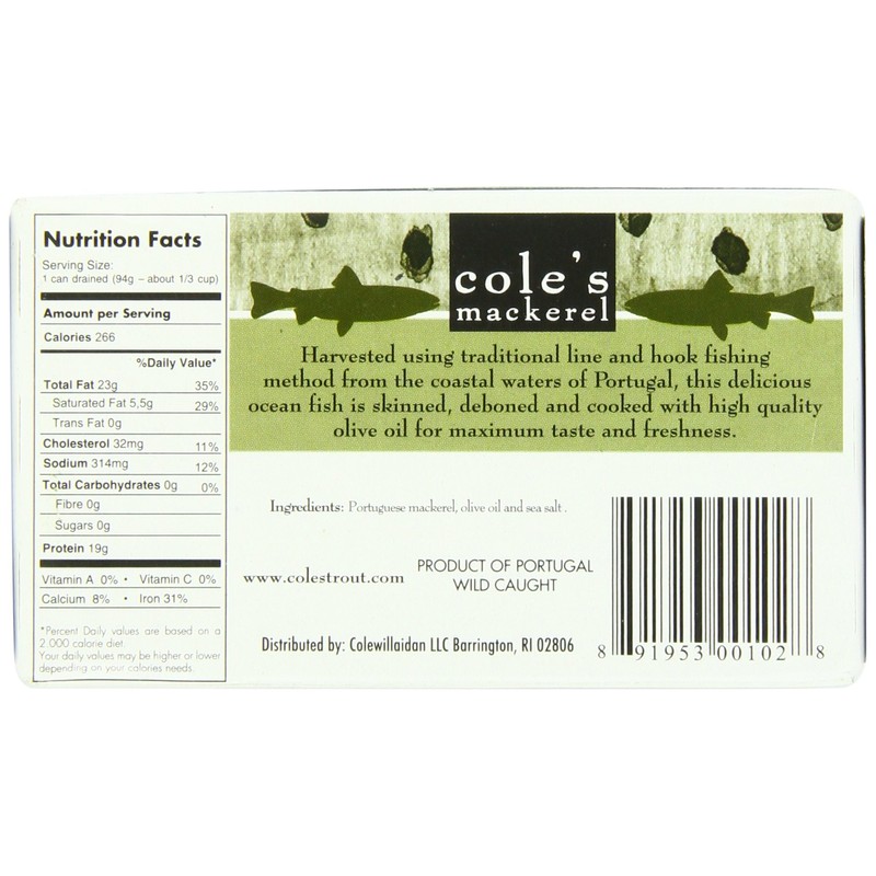 COLES MACKEREL OLIVE OIL 4.4 oz