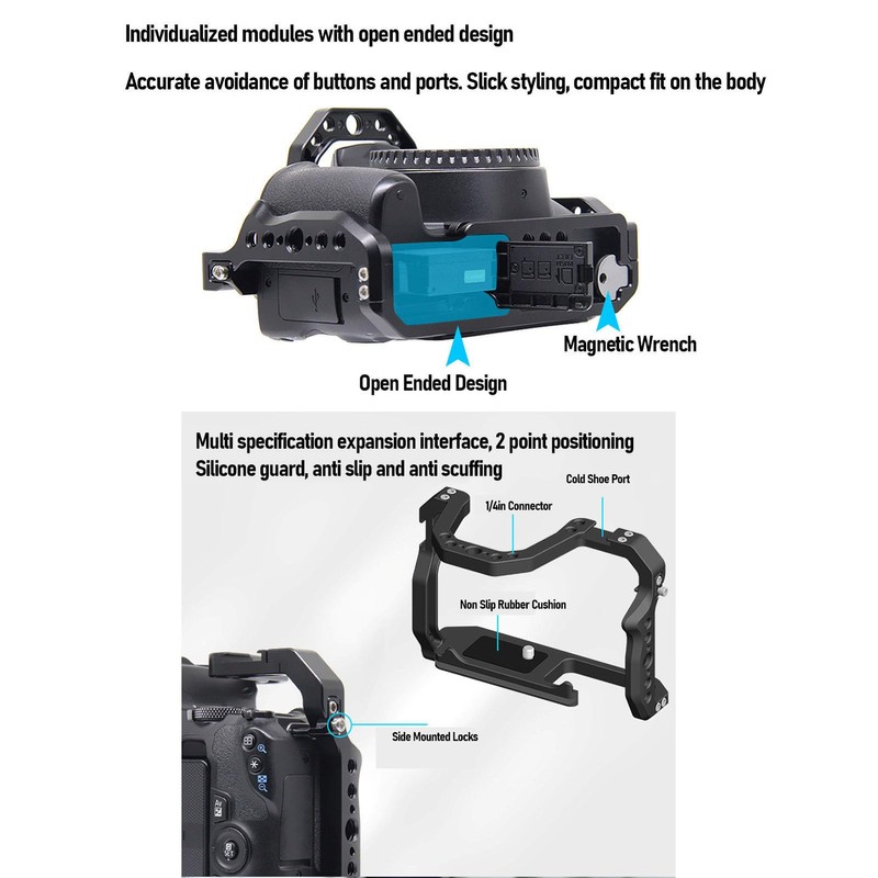 Camera Cage, Aluminum Alloy Camera Video Cage, Camera Stabilizer with