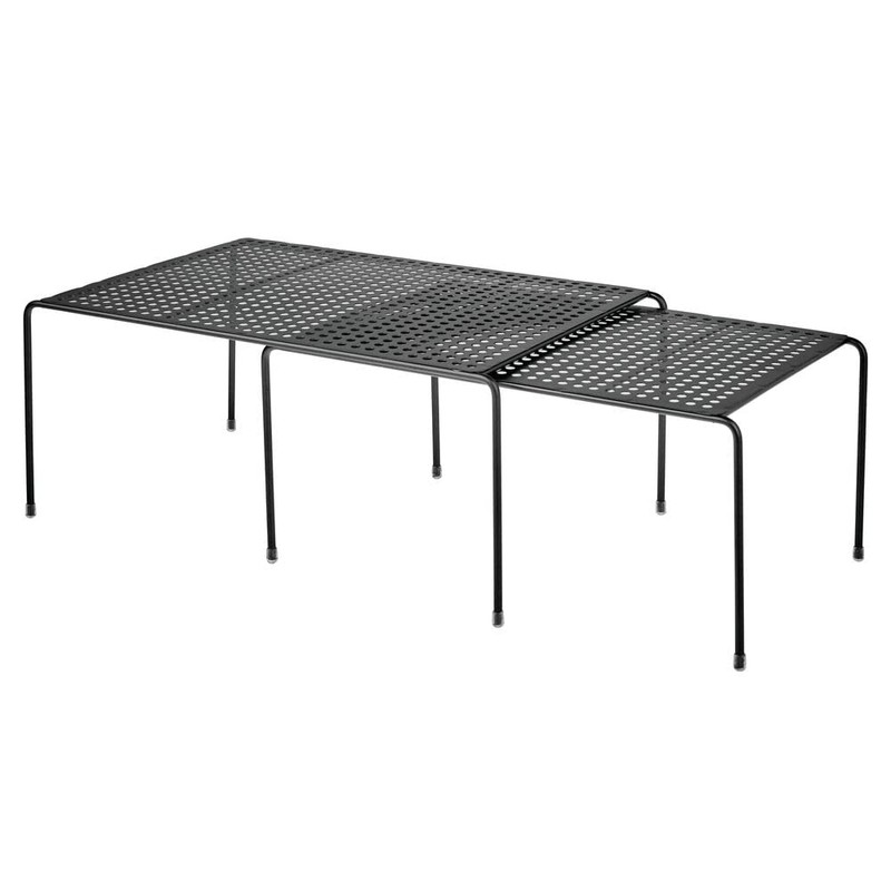 mDesign Shelf Insert for Kitchen Cupboard - Practical Metal Crockery