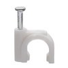 White Round Cable Clips with Fixing Nails - Pack of