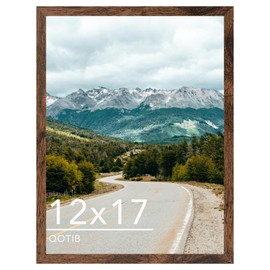 QOTIB 12x17 Picture Frame Deep Brown for Wall Hanging, Wood 12 x 17 Frame Photo Frame for Wall Horizontally or Vertically, Deep Brown, 1 Pack
