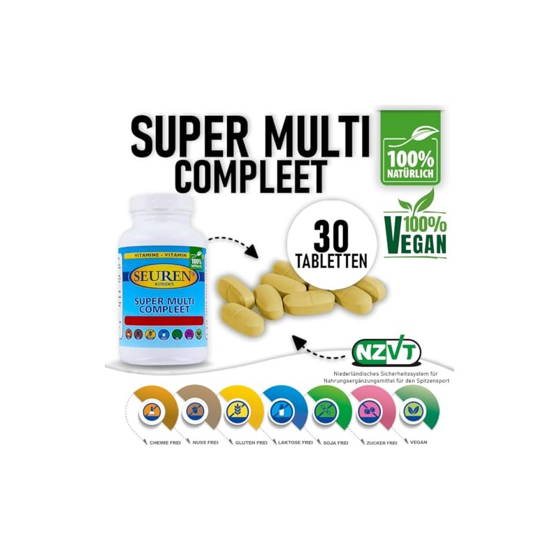 Seuren Nutrients | Super Multi Compleet | Multivitamins | 30