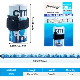 Fish Ruler Measuring Tape,2 Pack 36in/90cm Folding Fishing Ruler Roll Up Tape Measure Waterproof PVC Fish Measuring Tool for Boat Kayaks Coolers