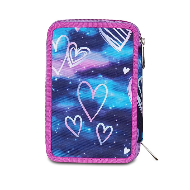 Seven Astuccio Scuola Elementare, 3 scomparti, Medie, con Matite, Pennarelli,