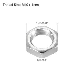 PATIKIL M10 x 1.0 Steel Hex Nuts, 30 Pack Metric Thread Zinc Plated Finished Hardware Nuts Screw Bolt Fasteners 5mm Height