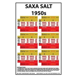 MyTinyWorld Dolls House Miniature Packaging Sheet of 6 Saxa Salt 1950s
