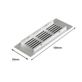 Leliafleury 2Pcs Ventilation Grille Covers Aluminum Alloy Vent Cover Air Vent Grille Cover for Kitchen Cabinet Wardrobe (50x100mm)