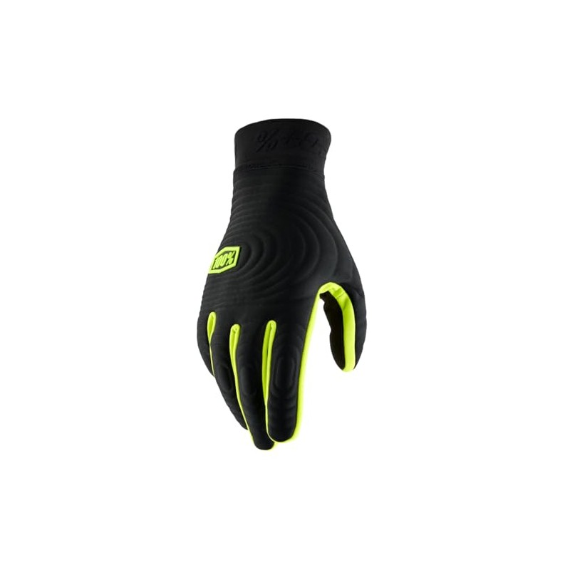 100% Brisker Xtreme Gloves Black/Fluo Yellow - S