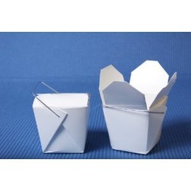 Chinese Take Out Food Boxes: 8 Oz. (1/2 Pint) Lot of 150 - White