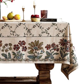 patdrea Tablecloth French Country Soft Breathable Floral Table Cloth Kitchen Dining Tablecloth for Rectangular Tables for Parties Christmas 63"x 87"