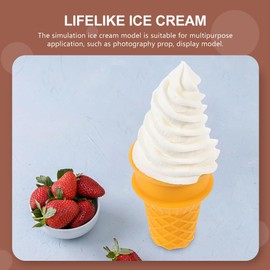 Luxshiny Simulation Ice Cream 2PCS Artificial Ice Creams Cone, Fake Ice Creams Ice Cream Prop Food for Party Prop Display Party Favors (White + Coffee) Fake Dessert Props