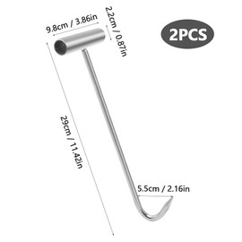 lyualma Pack of 2 T-shaped hooks, 30 cm, for hanging heavy manhole hooks, stainless steel lifting hooks for manhole lid, portable boning hook