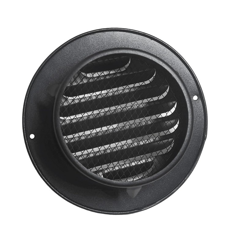 8 Inch Stainless Steel Air Vents, Black Louvered Grille Round