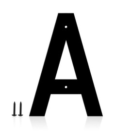 5 Inch Black Metal House Numbers and Letters, Modern Garden Mailbox number Letters, Black White Metal Door Numbers for Outside, A