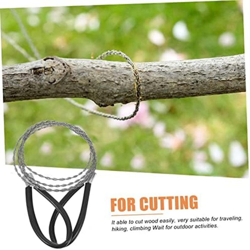 Tuperoymse 4Pcs Wire Saw Chain Garrote Wire Rope Chainsaw Survival