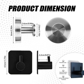 8 PCS Suction Cup Hooks for Shower, Suction Hooks for Shower Wall, Easy to Clean, No Drilling Required, Can Hang up to 15kg for Bathroom, Glass Door, Mirror, Kitchen, Tile (Silver+Black)