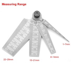 1 Set of Stainless Steel Feeler Gauge, Welding Cone, Feeler Gauge, Rulers, Hole Inspection Tool, 1 ~ 7 mm Gap Filler, 8 ~ 14 mm, Various Measuring Devices