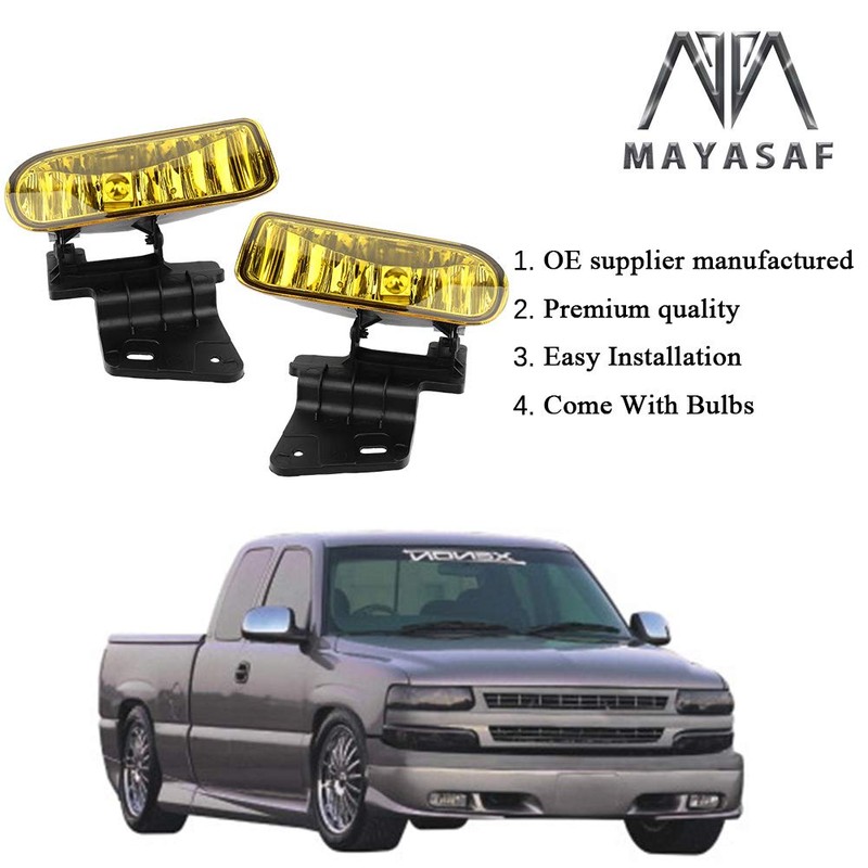MAYASAF - Par de luces antiniebla de lente ámbar para
