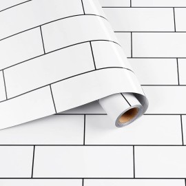 NoBrand Peel and Stick Wallpaper - Subway Tile Roll -Size: 17.7" x 80"