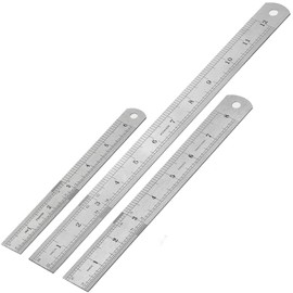 Stainless Steel Measuring Ruler Kit,3Pieces Metal Ruler Set Including 12 Inch（30cm）,8 Inch (20cm) and 6 Inch (15cm) Ruler
