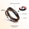 Dochais Men's Bracelet, Stainless Steel Genuine Leather Bracelet, Jesus Christ