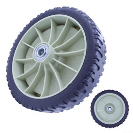SPORTARC Universal Rubber Lawn Mower Wheel 19.5cm Black/White