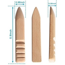 Leather Craft Edge Slicker Round Multi-Size Wood Burnisher Leather Polished Grinding Set Smooth Grooves 3 Models for Leather Working