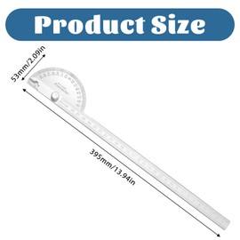 Stainless Steel Angle Protractor, 0-180 Degrees Metal Protractor 30 cm/ 11.8 Inch Two Arm Angles Finder Ruler Woodworking Ruler