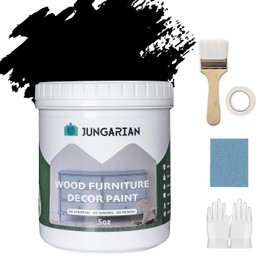 Furniture Paint Kit 5oz with Tools - Water-based & Low Odor All-in-One No Sanding - Matte Finish Indoor Outdoor Wood Paint for Cabinets, Doors, Tables and Dressers - Black
