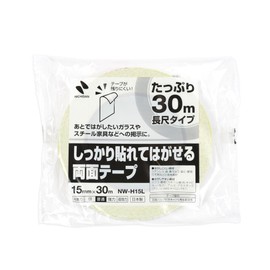 Nichiban Double-Sided Tape (Firmly Attaches and Easy to Remove), Long, 0.6 inches (15 mm) x 99.8 ft (30 m) NW-H15L