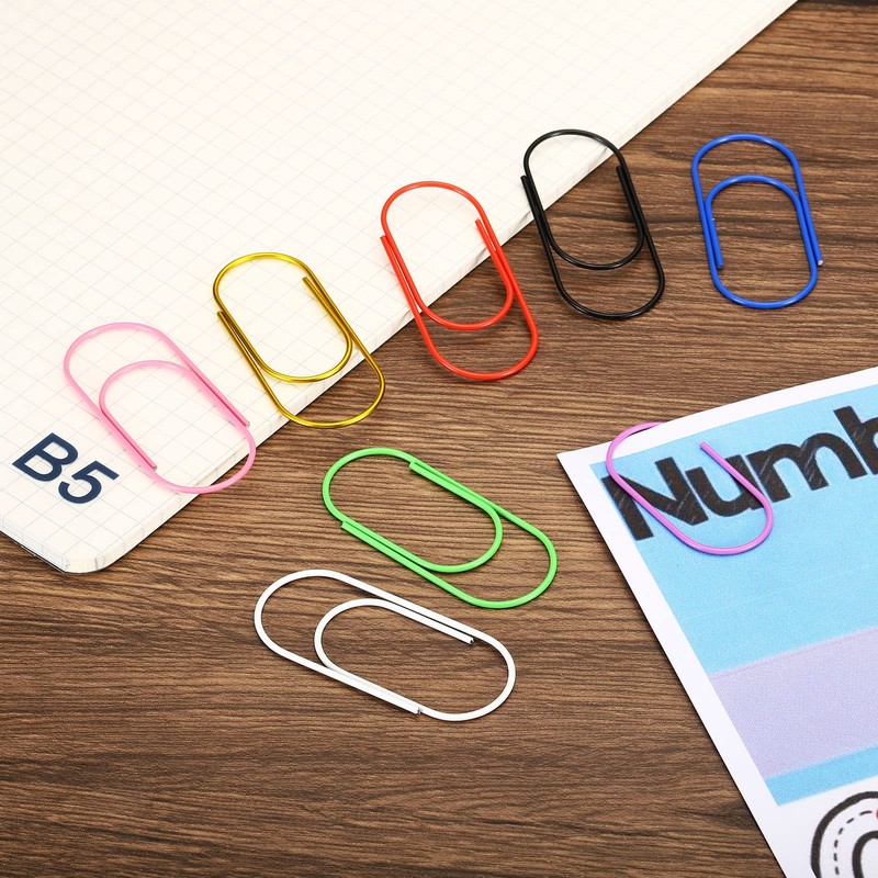 sourcing map Wide Paper Clip Coated Large Clips Bookmarks with